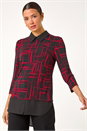 Red Geometric Print 2 in 1 Top, Image 4 of 5