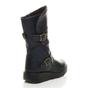 Navy Blue Low Wedge Heel Comfort Calf Biker Boots, Image 4 of 6