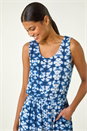 Navy  Geo Print Crinkle Pocket Playsuit, Image 4 of 5