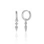 Silver Sterling Silver Pave Spike Rhombus Drop Earring, Image 1 of 5