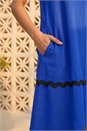 Royal Blue Ric Rac Trim Swing Dress , Image 4 of 4