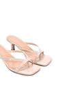 Beige XY LONDON Beige 'Tiana' Kitten Heel Sandal Mules With Toe Post, Image 3 of 6