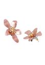 Beige Floral Stud Earrings, Image 3 of 5