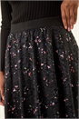 Black Printed Lace Overlay Skirt, Image 5 of 5