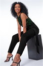 Green Petite Sequin Embellished Jumpsuit, Image 1 of 5