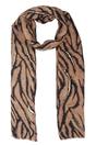 Brown Sarta Brown Tiger Stripe Lightweight Foil Scarf, Image 1 of 4