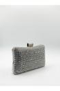 Silver Silver Diamante Clutch Bag, Image 2 of 6