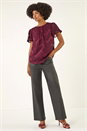 Wine Jacquard Zig Zag Top, Image 2 of 5