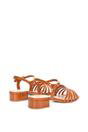 Brown 'Katie' Low Heel Open Toe Sandals With Ankle Strap, Image 4 of 5