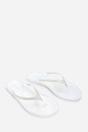 White Where's That From White Giuliana Glitter Toe Post Flip Flops, Image 4 of 6