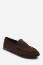 Dark Brown Charleigh Ruched Detail Flat Penny Loafers, Image 3 of 7