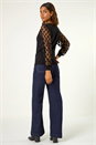 Black Polka Dot V-Neck Sleeve Knit Jumper, Image 3 of 5