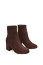 Brown XY LONDON Brown 'Rogue' Mid Block Heeled Ankle Booties, Image 5 of 6