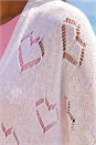 Ivory  Pointelle Heart Knit Cardigan, Image 4 of 4
