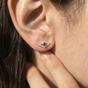 Gold Dainty Evil Eye Gold Plated Minimalist Stud Earrings, Image 2 of 5