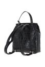 Black Ashwood Leather Black Croc Print Real Leather Backpack, Image 3 of 3