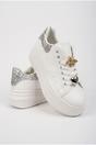 Silver iKrush Silver Sloane White Platform Trainers, Image 2 of 5