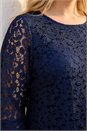 Navy  Curve Lace Front Stretch Top, Image 4 of 4