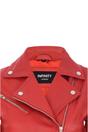 Red Womens Leather Biker Jacket-Matlock, Image 4 of 4