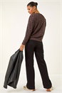 Chocolate Animal Print Metallic Stretch Top, Image 4 of 6