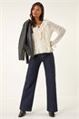 Ivory  Lace Ruffle Front Top, Image 3 of 8
