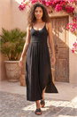 Black Petite Crochet Bodice Cotton Maxi Dress, Image 1 of 4