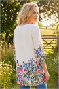 Ivory  Floral Border Print Tunic Top, Image 3 of 4