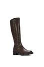 Brown XY LONDON Brown 'Nyx' Knee High Equestrian Style Biker Riding Boots, Image 2 of 7