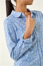 Blue Petite Abstract Spot Jersey Shirt, Image 5 of 7