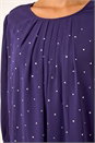 Purple Pleated Sleeve Hotfix Detail Top, Image 5 of 5