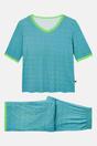 Blue Fluorescent British Boxers Blue Fluorescent "Blooming Fabulous" Bamboo Lace Pyjama Set, Image 4 of 6