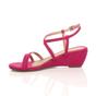 Fuchsia AJVANI Fuchsia Mid Wedge Heel Crossed Straps Sandals, Image 3 of 6