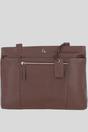 Brown 'Newport' Real Leather Multi-Pocket Shoulder Bag, Image 1 of 5