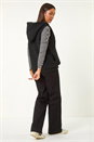 Black Reversible Hooded Knit Gilet, Image 3 of 8