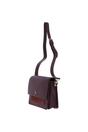 Burgundy 'Fabrizia' Two Sections Leather Shoulder Bag, Image 3 of 4