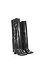 Black 'Allie' Knee High Boots Fold Over Point Toe Deco Zip, Image 4 of 6