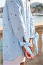 Blue Cherry Stripe Cotton Shirt, Image 3 of 4