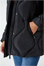 Black Quilted Faux Fur Hooded Coat, Image 5 of 5