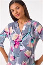 PINK Floral Print V-Neck Button Shirt, Image 4 of 5