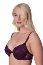 Aubergine Floral Lace Padded Underwired Bra, Image 2 of 5