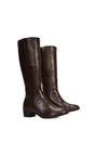 Brown XY LONDON Brown ‘Anne’ Knee High Boots with Low Block Heel, Image 3 of 6