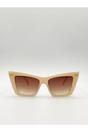 Brown Oversized Angular Cateye Sunglasses, Image 1 of 5
