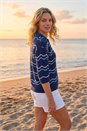  Stripe Wave Knit Polo Top, Image 3 of 4