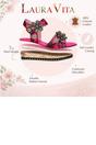 Pink Womens Floral Wedge Espadrille-BALLON-08, Image 3 of 7