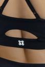Black WOVCOR Black Strappy Back Scoop Neck Supportive Knit Sports Bra, Image 3 of 4
