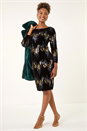 Navy  Sequin Velvet Shift Stretch Dress, Image 3 of 6