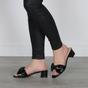  Mid Block Heel Diamante Bow Mules Sandals, Image 5 of 8