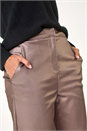 Bronze Metallic Coated Wide Leg Cropped Trouser, Image 5 of 5