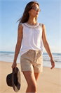 Ivory  Crochet Trim Vest Top, Image 3 of 4