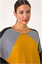 Ochre Colour Block Knit Jumper, Image 4 of 5